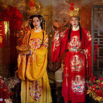 武财神皇帝汉服剧照龙袍财神衣服