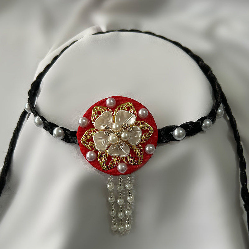 朝鲜珍珠花朵流苏头饰民族发饰