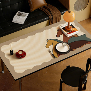 中古风餐桌垫防油防水防烫马年新款 桌布耐高温免洗皮革茶几保护垫