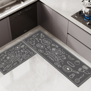 高级感厨房地垫硅藻泥吸水吸油免洗门垫防水防油防滑脚垫耐脏地毯