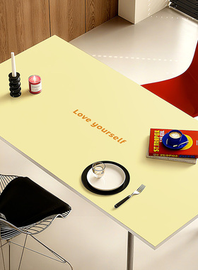 黄色餐桌垫防水防油2025新款茶几保护垫轻奢高级感皮革防烫桌布