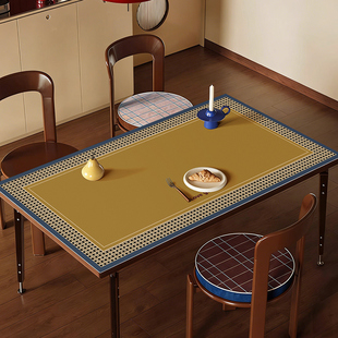 中古风餐桌垫新款防油防水茶几垫皮革防烫桌布轻奢耐高温隔热垫