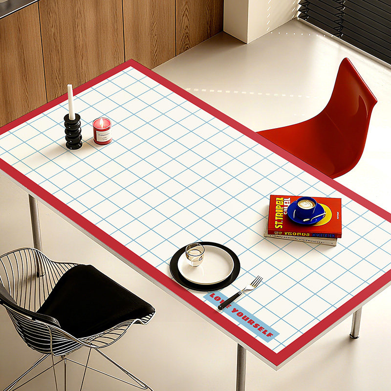 撞色餐桌垫防油防水茶几台面保护垫子pvc耐高温易打理高级感桌布,居家布艺,桌布,淘宝优惠券,粉丝福利购,淘宝优惠卷