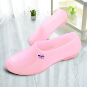 塑胶鞋 厨房防滑工作防水平底中年妈妈鞋 女夏浅口雨鞋 低帮短筒水鞋