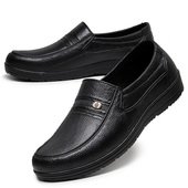 低帮雨鞋 仿皮工作穿 防水鞋 男塑胶鞋 短筒防滑厚底厨房厨师休闲男款