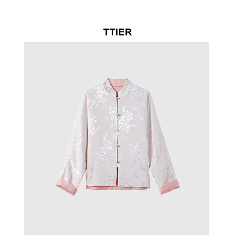 【TTIER】幂姐同款+双凤牡丹刺绣双面穿国潮外套25新款