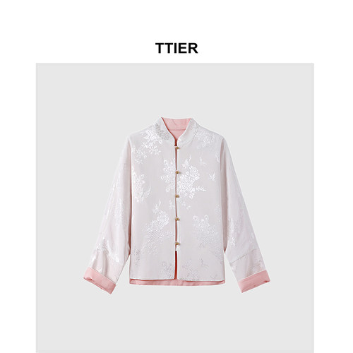 【TTIER】幂姐同款+双凤牡丹刺绣双面穿国潮外套25新款
