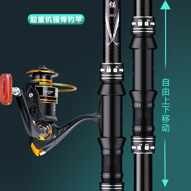 远投海竿远投竿锚杆超硬巨物竿可视专业矛鱼抛竿轮套装大物单杆