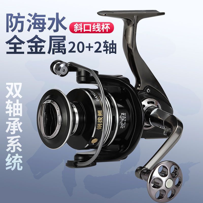 纺车轮全金属新款20轴金属防海水渔轮路亚海竿远投鱼线轮鱼轮跨境