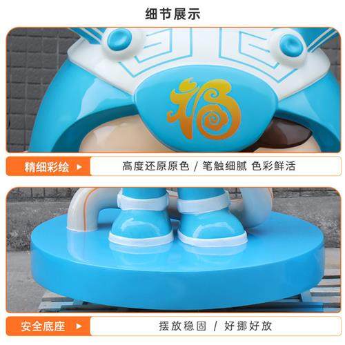 户外大型消防主题空脸雕塑拍照装饰摆件卡通人物消防员玻璃钢雕