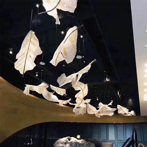 酒店大堂会所展厅装饰吊灯高端酒店定制灯具菠萝珠网装饰吊灯
