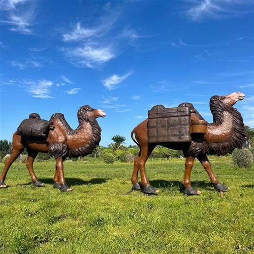 园林户外景观装饰铸铜骆驼雕塑摆件纯铜沙漠之舟铜雕骆驼