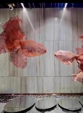 不锈钢金属网立体金鱼空中悬挂软装吊饰防撞雕塑酒店大堂会所展厅