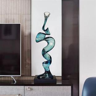 轻奢高档透明树脂抽象艺术摆件客厅玄关办公室装 饰工艺品创意雕塑