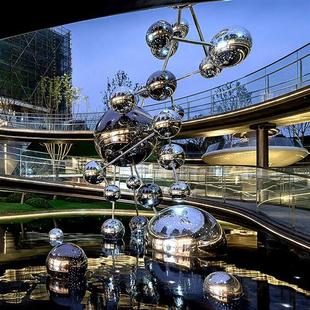 大型不锈钢鹿雕塑定制户外城市金属标志性地产装 饰品景观落地摆件