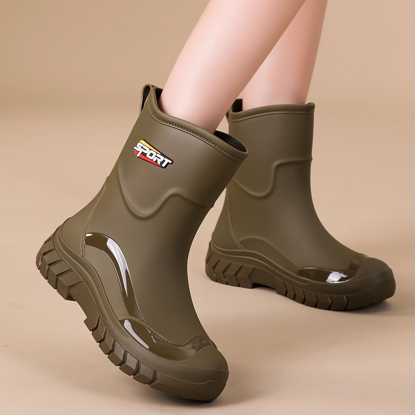 雨靴女士胶鞋女款成人时尚款厨房防滑加绒束口雨鞋新款防水鞋软底