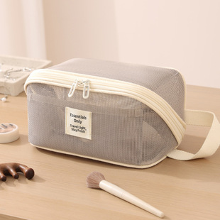 蓓恋新款分区化妆包热卖大容量旅行收纳袋枕头网纱洗漱收纳包