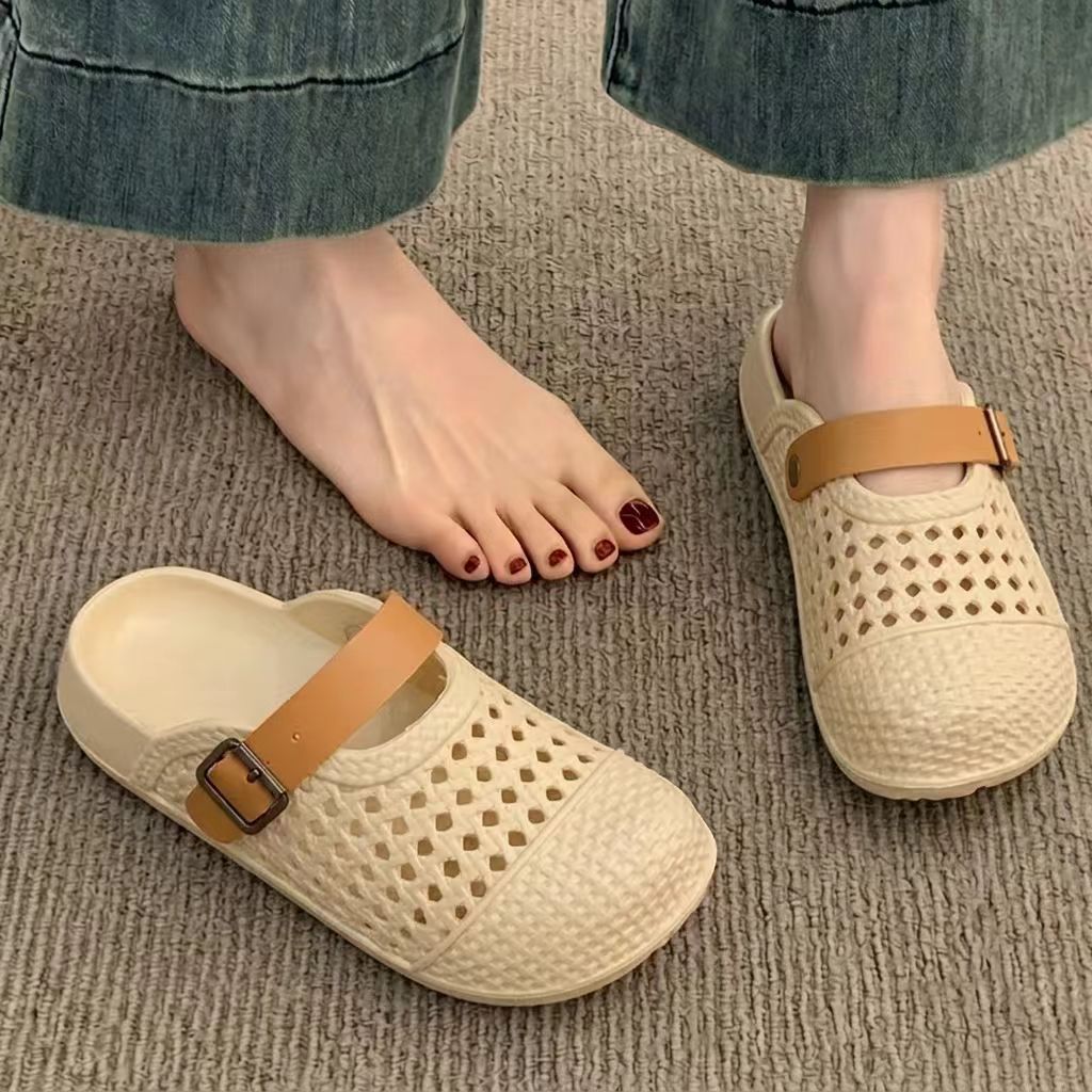 夏季新款女士洞洞鞋复古透气防滑