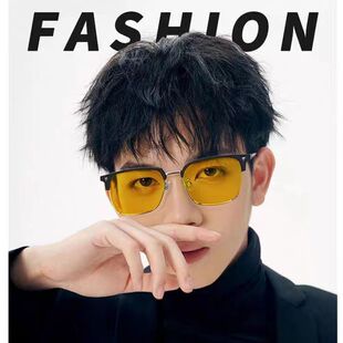 眼镜男款无镜片男士高端商务塑料男开车专用平面镜窄框黑色眼镜框