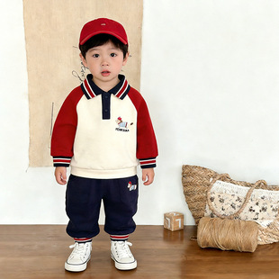 [本印苏拉]男童春秋卫衣卫裤洋气套装韩版宝宝时尚休闲运动外出服