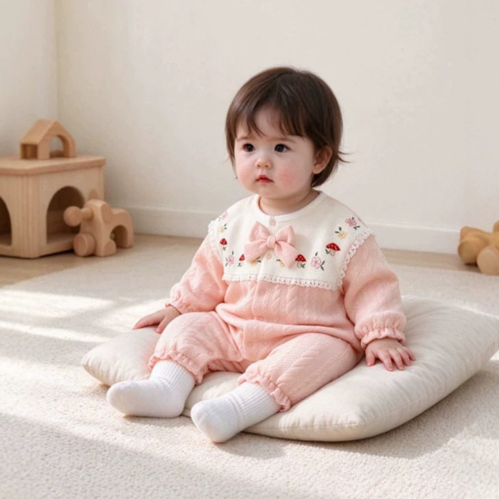 【本印苏拉】A类婴儿加绒加厚可爱连体衣哈衣女宝秋冬洋气外出服