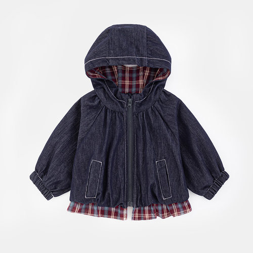 new idea女童春秋洋气连帽外套上衣宝宝超好看休闲卫衣时尚外出服