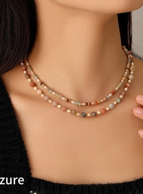 多巴胺项链轻奢高级感串珠手链吊坠ins小众设计轻奢闺蜜手串套装