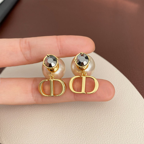 奥米迪奥cd黑钻珍珠耳钉