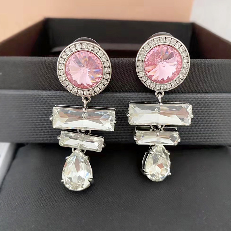 奥米迪奥欧美夸张宝石耳钉宫廷风水滴百搭高级感女耳环S925银针