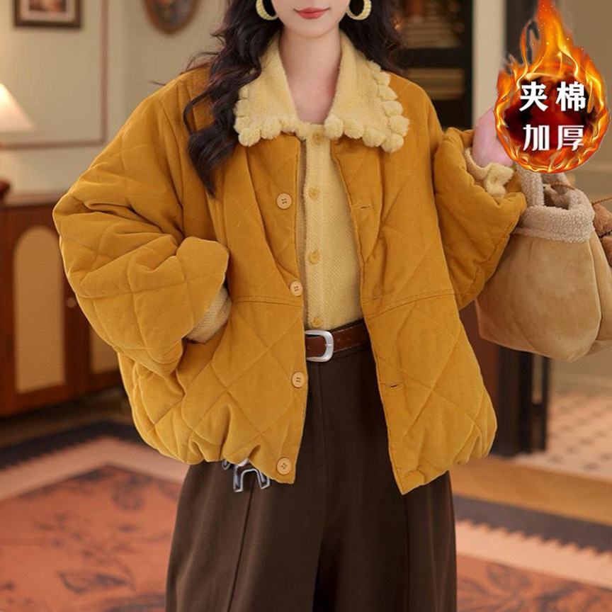 复古港风灯笼袖短外套女2025新款今年流行爆款加厚保暖棉服面包服,女装/女士精品,短外套,淘宝优惠券,粉丝福利购,淘宝优惠卷