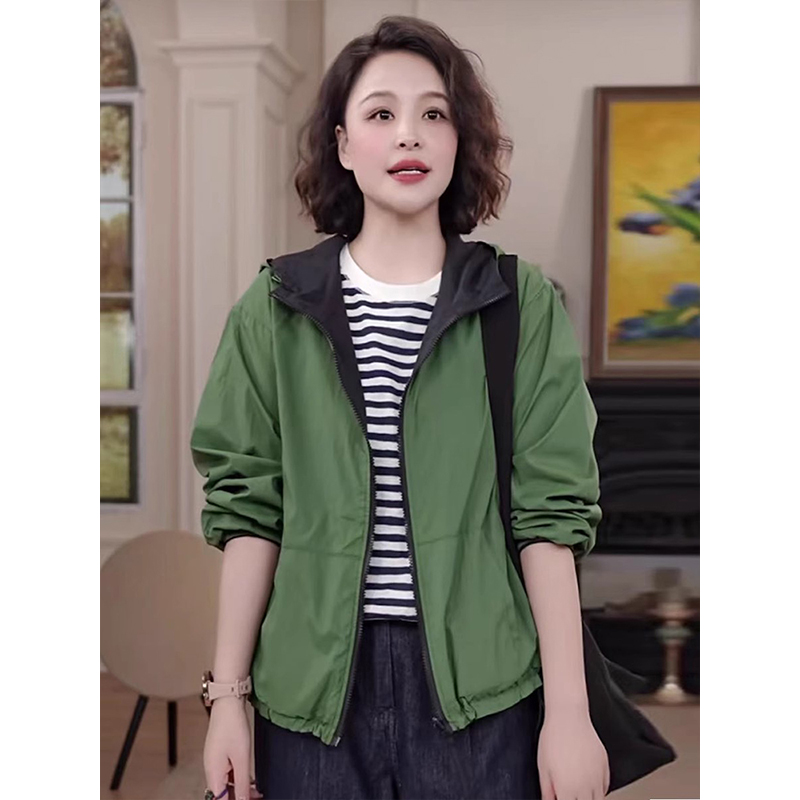 韩版短款正反两面穿外套女薄款潮