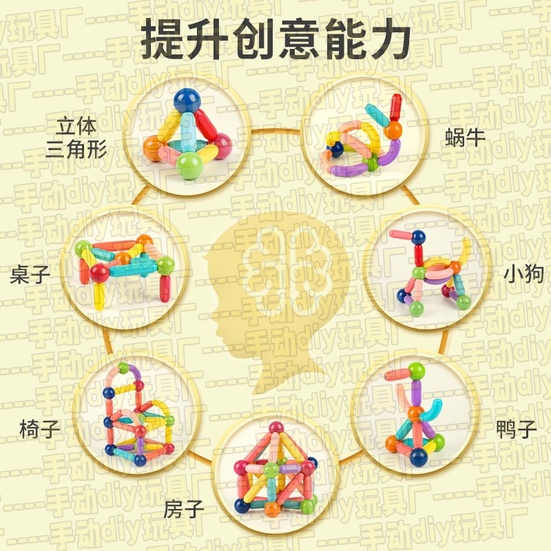 百变磁力棒片宝宝智力拼图6儿童益智积木拼装磁铁玩具2岁男孩AC54