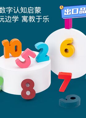 五合一对数板儿童益智玩具数字形状配对钓鱼积木早教智力拼图QE66