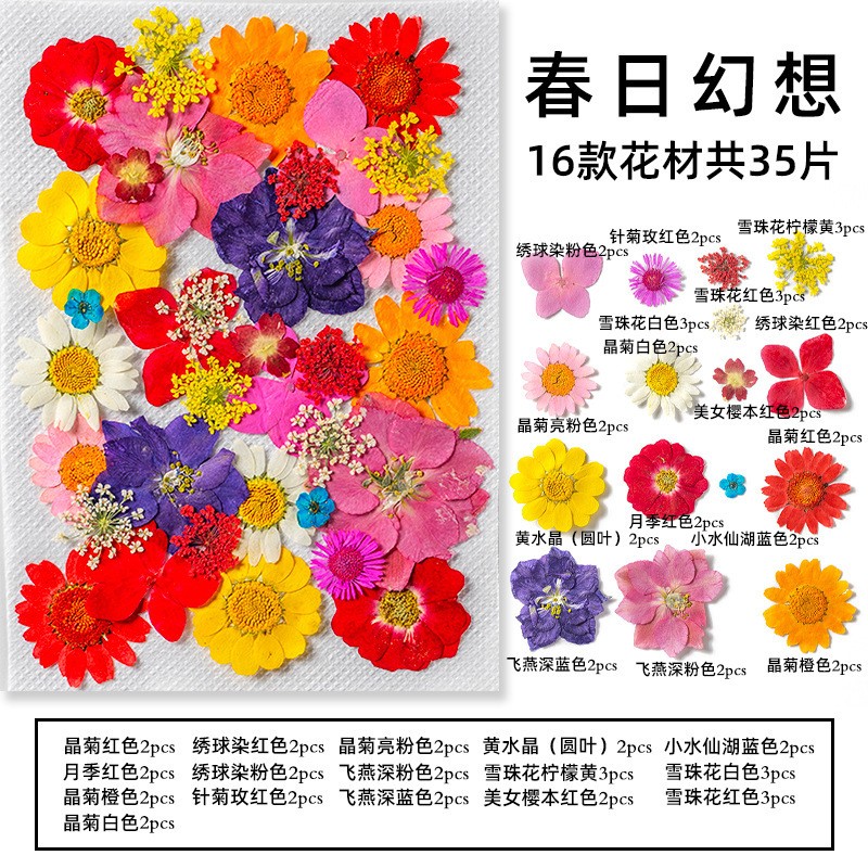 真花押花网红贴脸装饰眼角贴花瓣妆仙女妆新娘妆干花妆容少女ax78