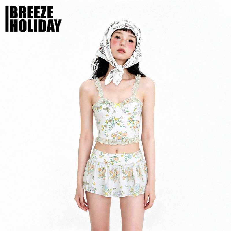 breezeholiday分体泳衣女款三件套泡温泉高级感显瘦度假风泳装