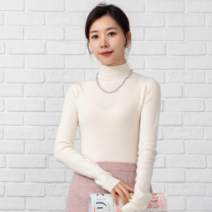 2023秋冬新款 女半高领纯色打底针织衫 100%山羊绒衫 MIUZA设计师款