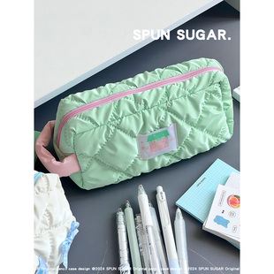 棉花加点糖原创绿色衍缝小房子笔袋可爱文具盒收纳袋大容量文具袋