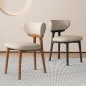 复古实木餐椅家用现代简约轻奢餐厅椅子酒店北欧风高端餐桌椅凳子