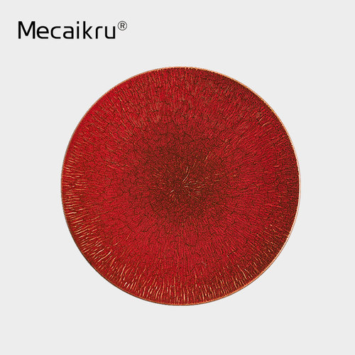 北欧牛排盘意面盘陶瓷西餐盘红色餐盘早餐盘家用大平盘菜盘子餐厅