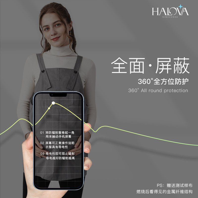 HaloVa防辐射服女孕妇装怀孕期上班族隐形电脑防辐射内穿正品外穿