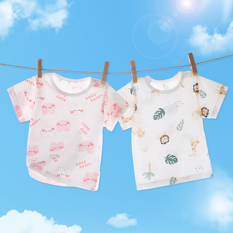 拼图猫薄款夏季短袖T恤