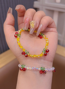 粉色多巴胺樱桃夏天女生手链in