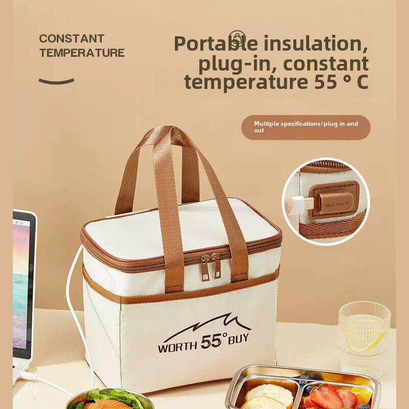 插电加热恒温保温袋上班族带饭多用途大容量手提袋学生便当饭盒包