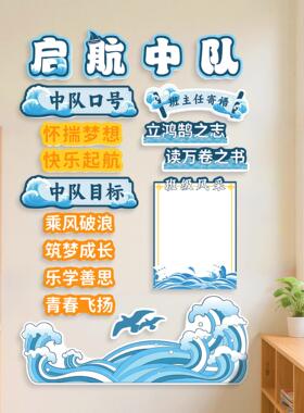 班级中队角布置墙贴教室布置装饰启航中队班级文化墙展示板墙贴纸