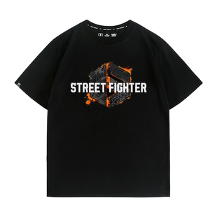 街头霸王6街霸格斗主机游戏标志周边衣服夏季男士纯棉短袖T恤宽松