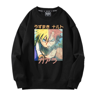 火影忍者漩涡鸣人我爱罗羁绊动漫周边圆领卫衣青少年春秋款男宽松