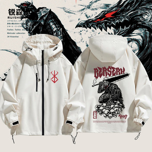剑风传奇烙印战士动漫画格斯黑衣剑士联名夹克外套春秋季上衣宽松