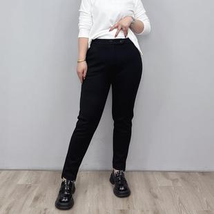 女装 长裤 大码 西装 子 胖mm宽松显瘦休闲保暖高腰春季 秋冬加绒烟管裤