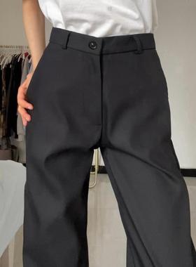 180高个子超长版加绒直筒西装裤女显瘦垂感175超长窄版阔腿休闲裤