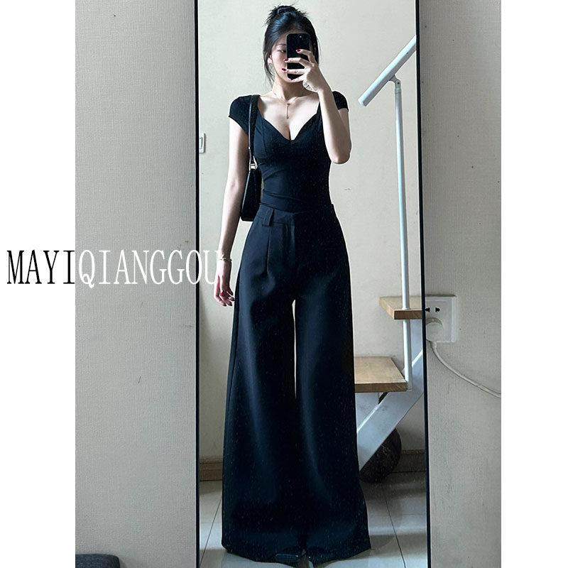 175高个子加长版180复古西装裤女春秋百搭宽松高腰直筒休闲拖地裤